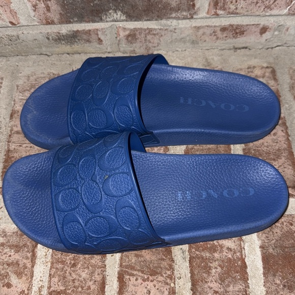 Mens Coach blue monogram slides size 10 - Picture 5 of 10